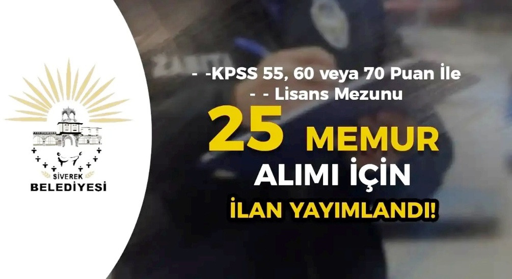 Siverek Belediyesi Duyurdu! 25 Personel Alınacak…